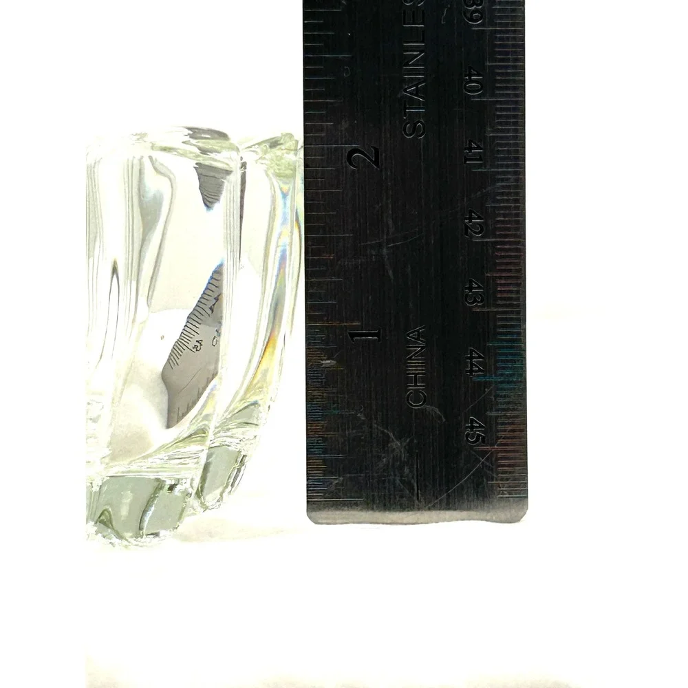 Vintage Clear Scalloped Ribbed Glass Condiment Serving Dishes Set of 2